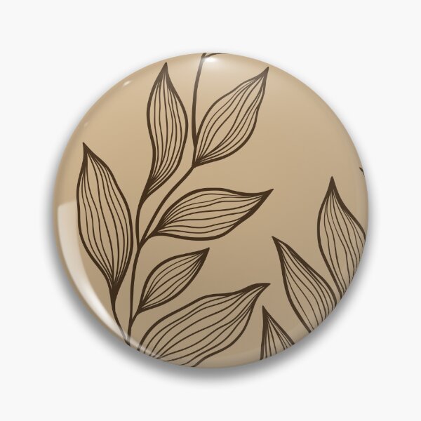 Item preview, Delicate Line Art Botanical Leaf Pattern - Dark on Light Brown designed and sold by Frohyou.