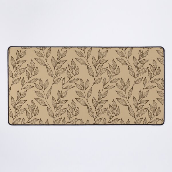 Item preview, Delicate Line Art Botanical Leaf Pattern - Dark on Light Brown designed and sold by Frohyou.