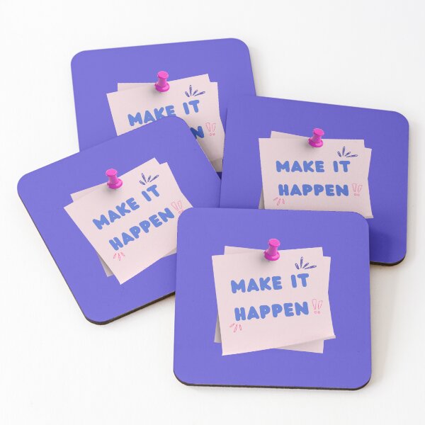 Item preview, Make It Happen Sticky Note - Motivational Daily Quote designed and sold by PixellaneArt.