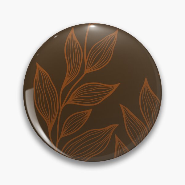 Item preview, Delicate Line Art Botanical Leaf Pattern - Bright on Dark Brown designed and sold by Frohyou.