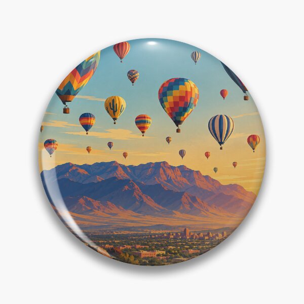 Item preview, Colorful Hot Air Balloons Over the Sandia Mountains designed and sold by MoonSkyArt.