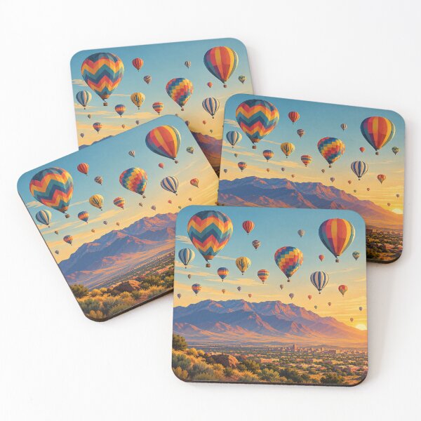 Item preview, Globos aerostáticos de colores sobre las montañas Sandia designed and sold by MoonSkyArt.
