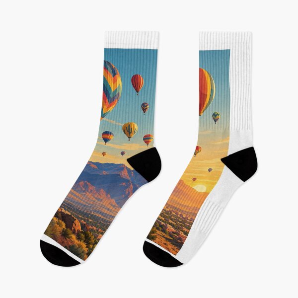 Item preview, Colorful Hot Air Balloons Over the Sandia Mountains designed and sold by MoonSkyArt.