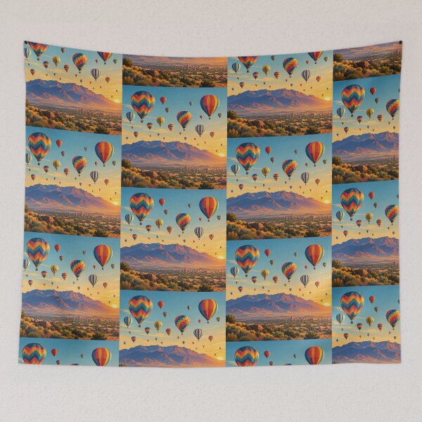 Item preview, Colorful Hot Air Balloons Over the Sandia Mountains designed and sold by MoonSkyArt.