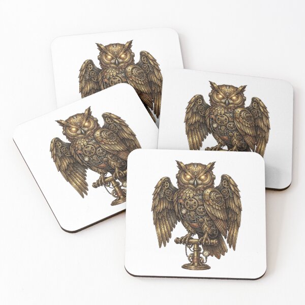 Item preview, Steampunk Mechanical Owl Art designed and sold by RoyalDeluxGo.