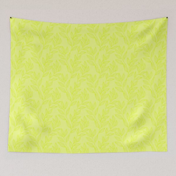 Item preview, Delicate Line Art Botanical Leaf Pattern - Bright on Light Chartreuse designed and sold by Frohyou.