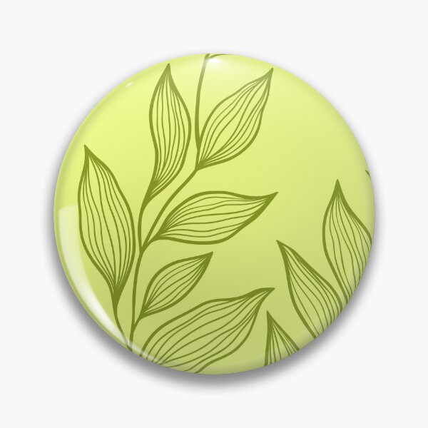 Item preview, Delicate Line Art Botanical Leaf Pattern - Dark on Light Chartreuse designed and sold by Frohyou.