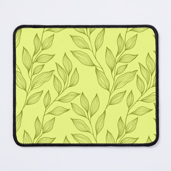 Item preview, Delicate Line Art Botanical Leaf Pattern - Dark on Light Chartreuse designed and sold by Frohyou.