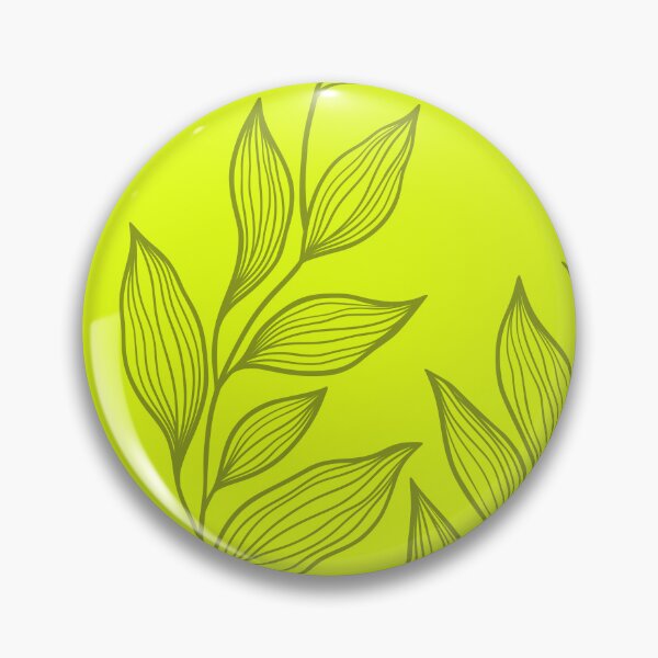 Item preview, Delicate Line Art Botanical Leaf Pattern - Dark on Bright Chartreuse designed and sold by Frohyou.