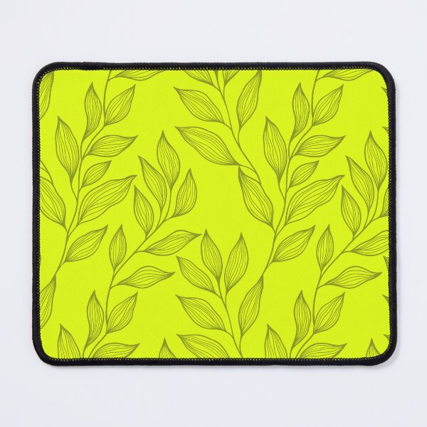 Item preview, Delicate Line Art Botanical Leaf Pattern - Dark on Bright Chartreuse designed and sold by Frohyou.