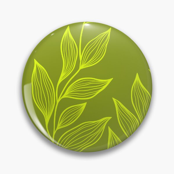 Item preview, Delicate Line Art Botanical Leaf Pattern - Bright on Dark Chartreuse designed and sold by Frohyou.