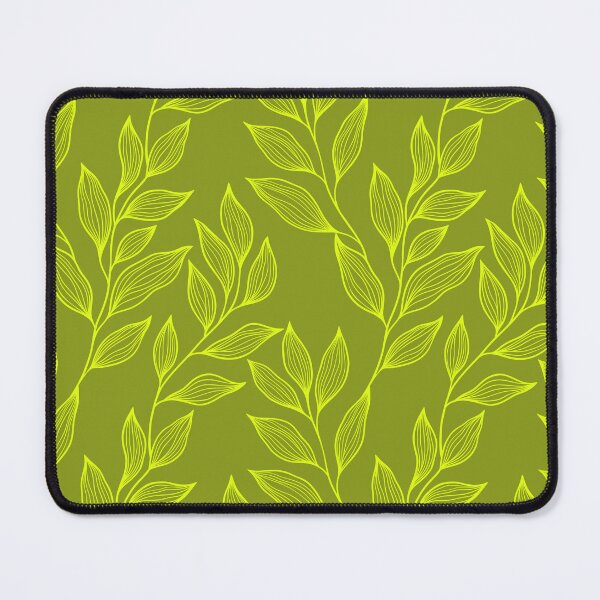 Item preview, Delicate Line Art Botanical Leaf Pattern - Bright on Dark Chartreuse designed and sold by Frohyou.