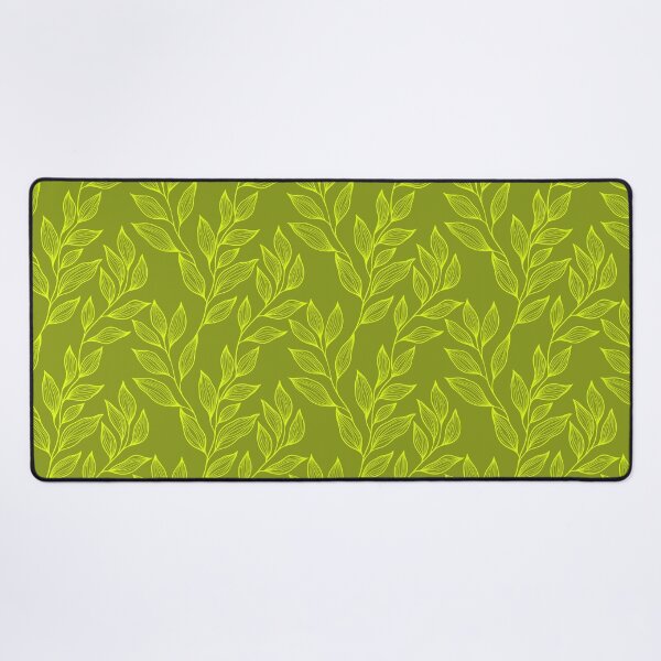 Item preview, Delicate Line Art Botanical Leaf Pattern - Bright on Dark Chartreuse designed and sold by Frohyou.
