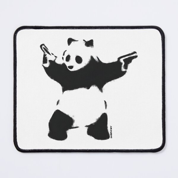 Item preview, Banksy-Inspired Black and White Panda Graffiti Art with Guns - High Quality Street Art Design designed and sold by richard143.