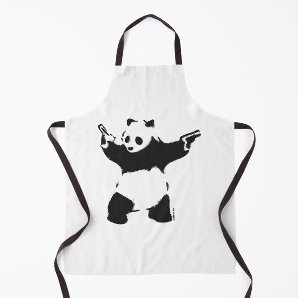 Item preview, Banksy-Inspired Black and White Panda Graffiti Art with Guns - High Quality Street Art Design designed and sold by richard143.
