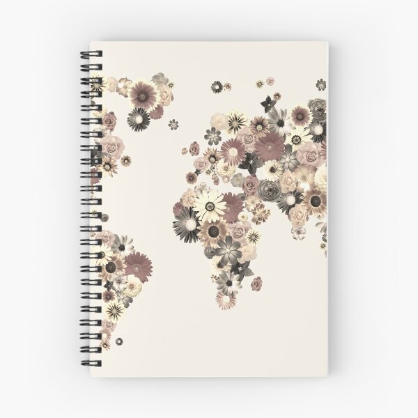 Item preview, Flower World Map Sepia designed and sold by ArtPrints.