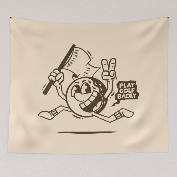 Item preview, Play Golf Badly Funny Golf Ball Character Doodle designed and sold by adipra.