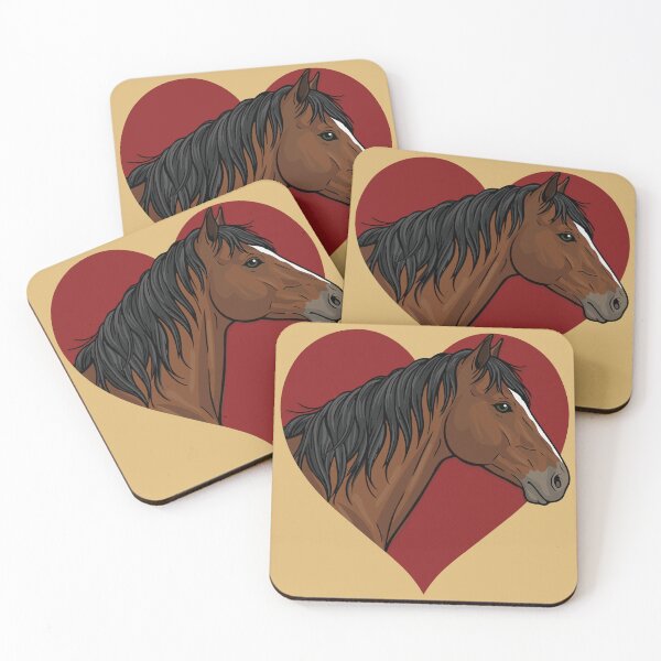 Item preview, The head of the Abyssinian horse and a red heart designed and sold by Cheval-de-coeur.