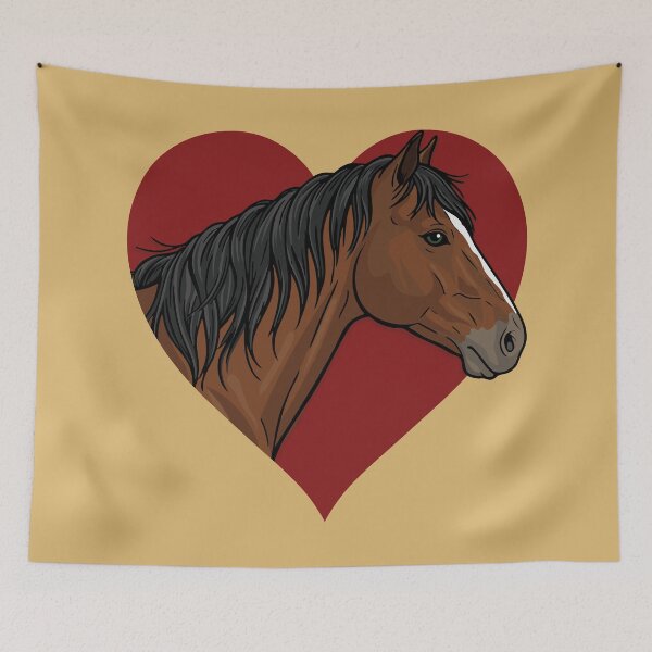 Item preview, The head of the Abyssinian horse and a red heart designed and sold by Cheval-de-coeur.