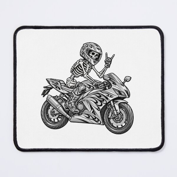 Item preview, Skeleton Biker on Motorcycle – Ride or Die Motorbike Design designed and sold by Britishdelights.