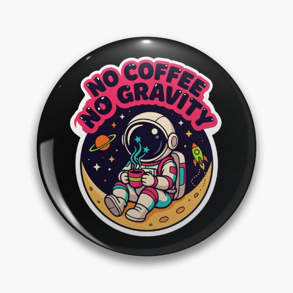 Item preview, No Coffee No Gravity | Retro Y2K Astronaut Coffee Sticker designed and sold by Barkashow.