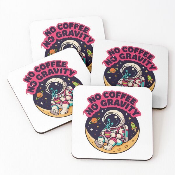 Item preview, No Coffee No Gravity | Retro Y2K Astronaut Coffee Sticker designed and sold by Barkashow.