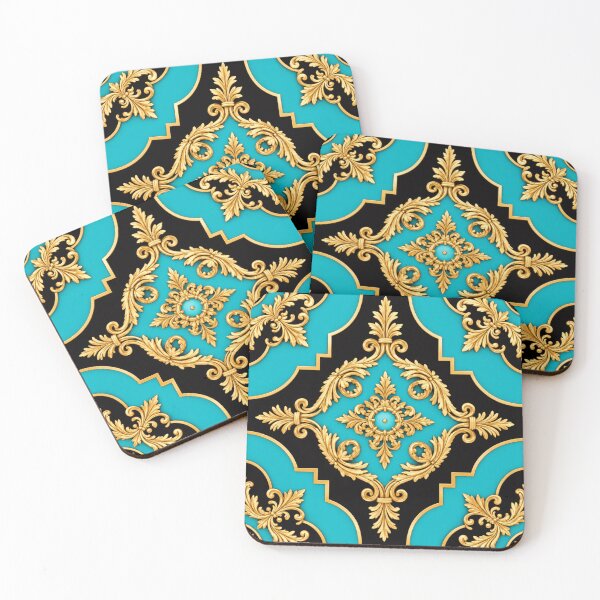 Item preview, Matte Turquoise, Black & Gold Baroque designed and sold by DesignsByPrnces.