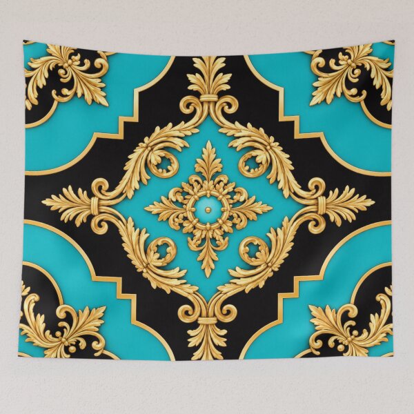 Item preview, Matte Turquoise, Black & Gold Baroque designed and sold by DesignsByPrnces.