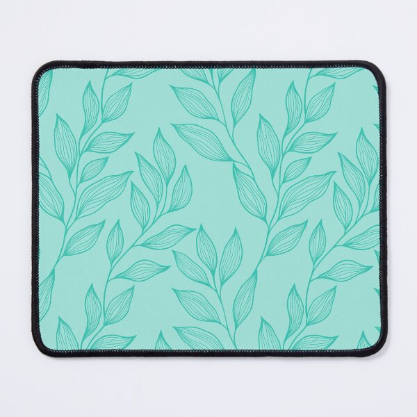 Item preview, Delicate Line Art Botanical Leaf Pattern - Bright on Light Teal designed and sold by Frohyou.