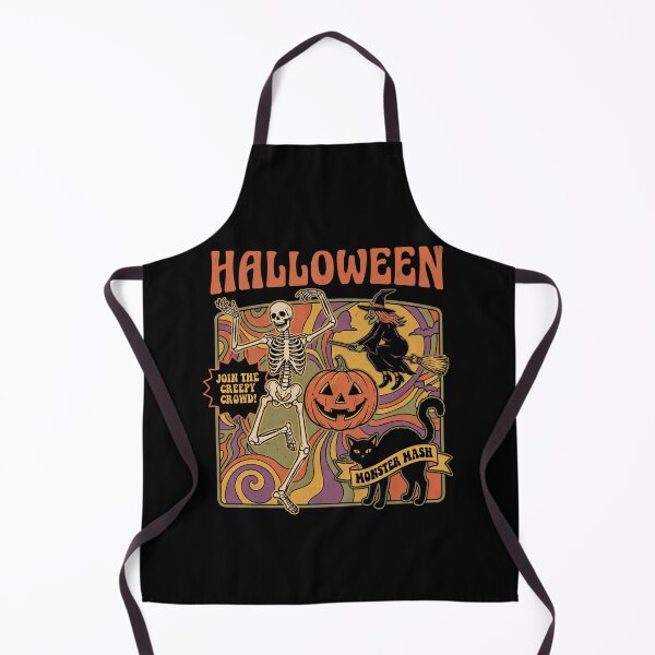 Item preview, Halloween Monster Mash – Vintage Skeleton Witch Pumpkin Cat designed and sold by Milasneeze.