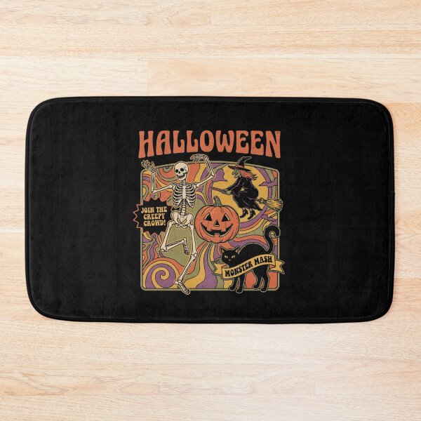 Item preview, Halloween Monster Mash – Vintage Skeleton Witch Pumpkin Cat designed and sold by Milasneeze.