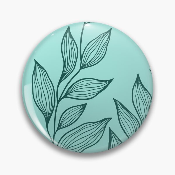 Item preview, Delicate Line Art Botanical Leaf Pattern - Dark on Light Teal designed and sold by Frohyou.