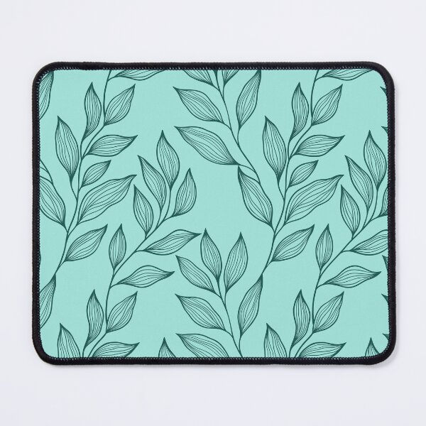 Item preview, Delicate Line Art Botanical Leaf Pattern - Dark on Light Teal designed and sold by Frohyou.