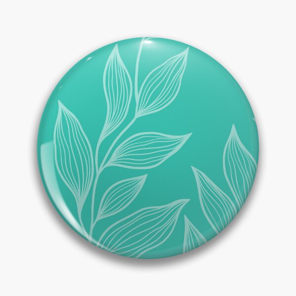 Item preview, Delicate Line Art Botanical Leaf Pattern - Light on Bright Teal designed and sold by Frohyou.