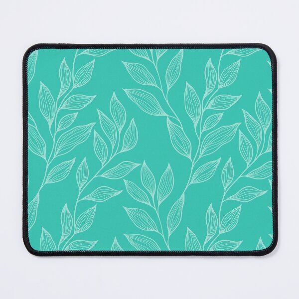 Item preview, Delicate Line Art Botanical Leaf Pattern - Light on Bright Teal designed and sold by Frohyou.