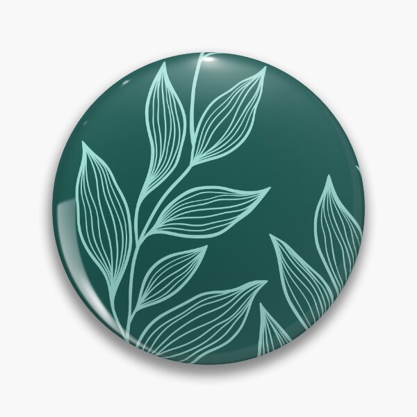 Item preview, Delicate Line Art Botanical Leaf Pattern - Light on Dark Teal designed and sold by Frohyou.
