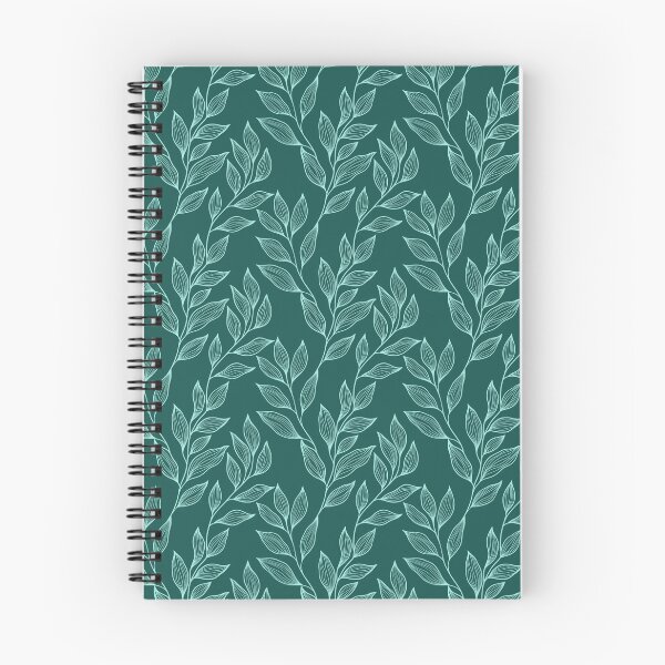 Item preview, Delicate Line Art Botanical Leaf Pattern - Light on Dark Teal designed and sold by Frohyou.