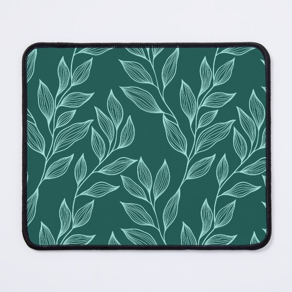 Item preview, Delicate Line Art Botanical Leaf Pattern - Light on Dark Teal designed and sold by Frohyou.