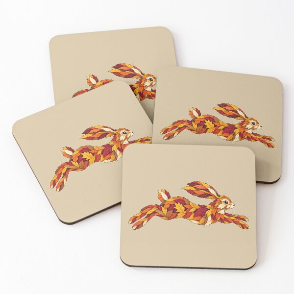 Item preview, Leaping Rabbit Made of Autumn Leaves designed and sold by  MAD's Recreation Studio.