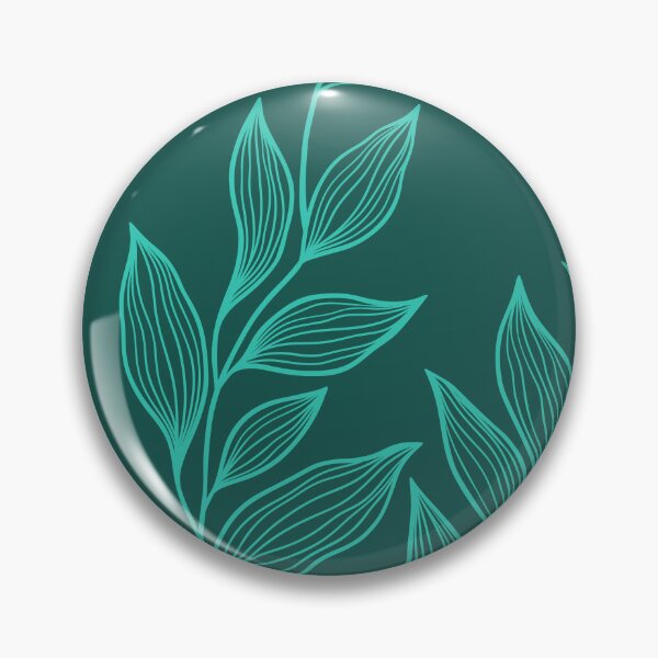 Item preview, Delicate Line Art Botanical Leaf Pattern - Bright on Dark Teal designed and sold by Frohyou.