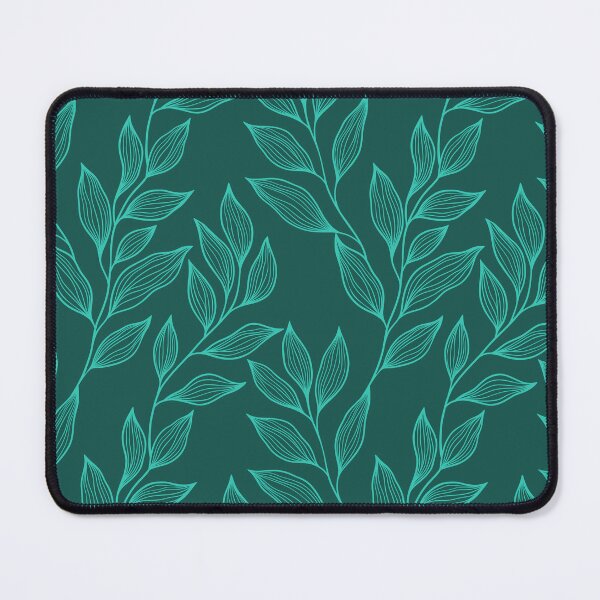 Item preview, Delicate Line Art Botanical Leaf Pattern - Bright on Dark Teal designed and sold by Frohyou.