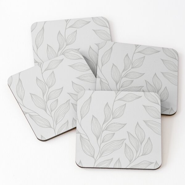 Item preview, Delicate Line Art Botanical Leaf Pattern - Bright on Light Gray designed and sold by Frohyou.