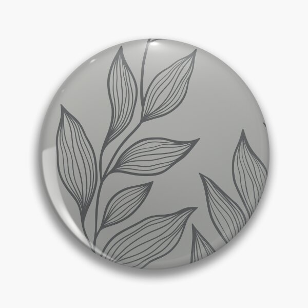 Item preview, Delicate Line Art Botanical Leaf Pattern - Dark on Bright Gray designed and sold by Frohyou.