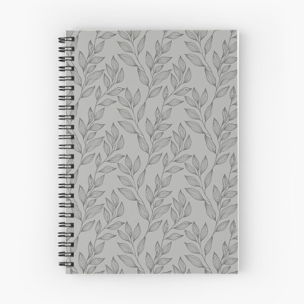 Item preview, Delicate Line Art Botanical Leaf Pattern - Dark on Bright Gray designed and sold by Frohyou.