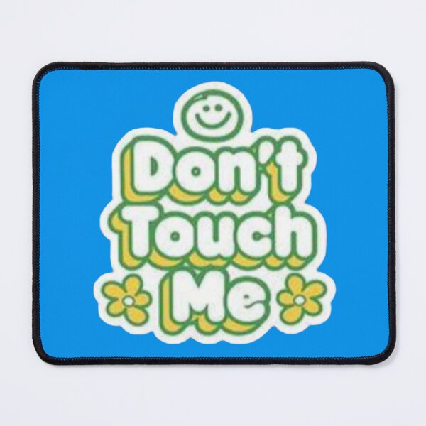 Item preview, Don't Touch Me Retro Smiley Face Quote - Green and Yellow Typography designed and sold by Scro-Ciob-Shop.