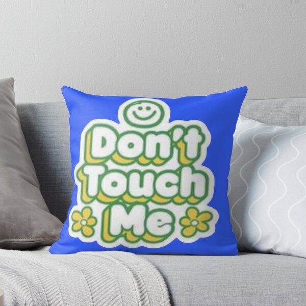 Item preview, Don't Touch Me Retro Smiley Face Quote - Green and Yellow Typography designed and sold by Scro-Ciob-Shop.
