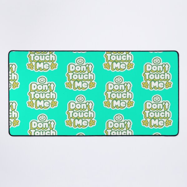 Item preview, Don't Touch Me Retro Smiley Face Quote - Green and Yellow Typography designed and sold by Scro-Ciob-Shop.