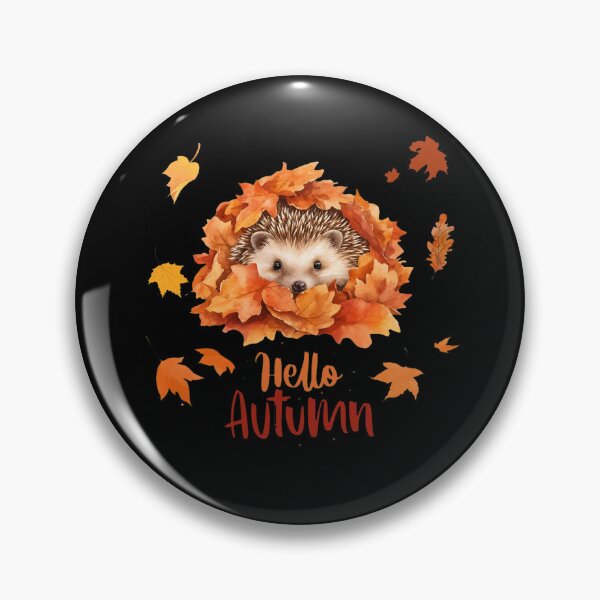 Item preview,  Hello Autumn Hedgehog - Cute Fall Leaves - Autumn Lover designed and sold by Vibe-Vary.