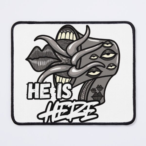Item preview, He Is Here Eldritch Horror Tentacle Eye Monster Graphic Sticker designed and sold by velvetwings.