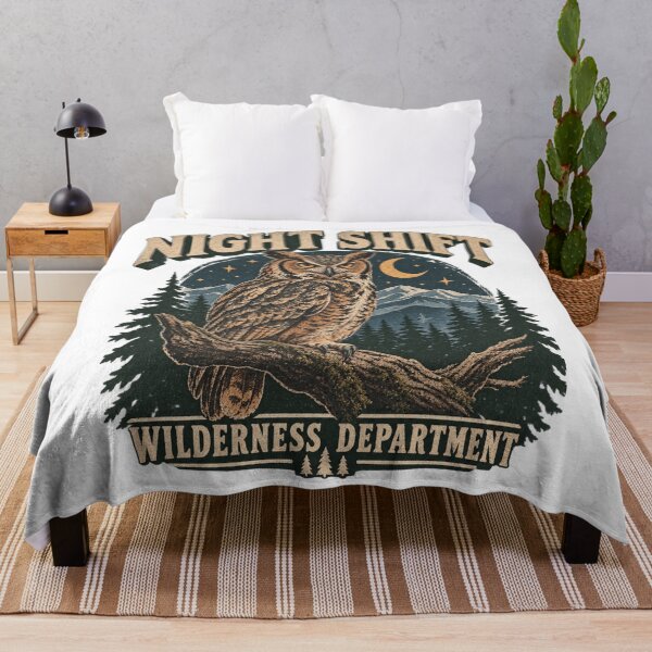 Item preview, Night Shift Wilderness Department Owl Vintage Forest Graphic designed and sold by Drifka.